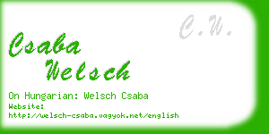 csaba welsch business card